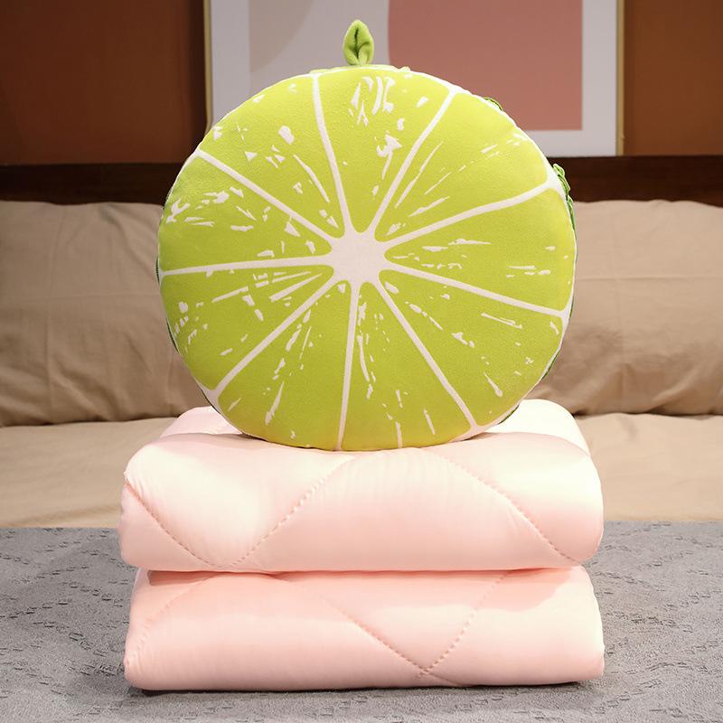 Cartoon Fruit Strawberry Watermelon Throw Pillow Air Conditioner Blanket Two-In-One Office Lunch Break Pillow Student Nap Pillow 33Cm throw pillow quilt 1 15m 055kg лимон 2590₽