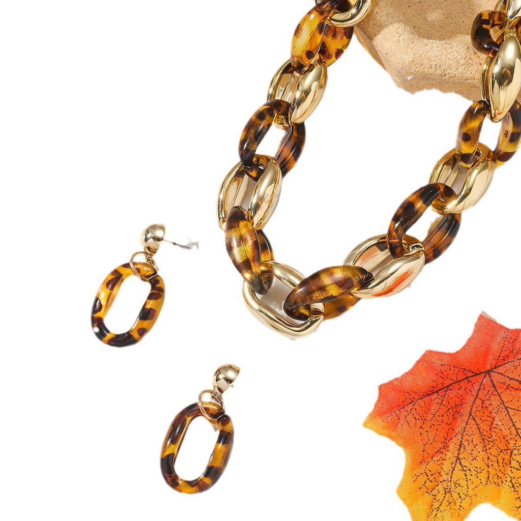 Bohemisk Kedja Kreativt Halsband Örhängen Kvinnor Chunky Choker Smycken Gåva