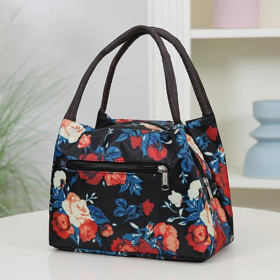 Hand-Carrying Lunch Bag Large Opening with Widened Handle Carrier Oxford Waterproof Bento Bag for Commuting Work Travel
