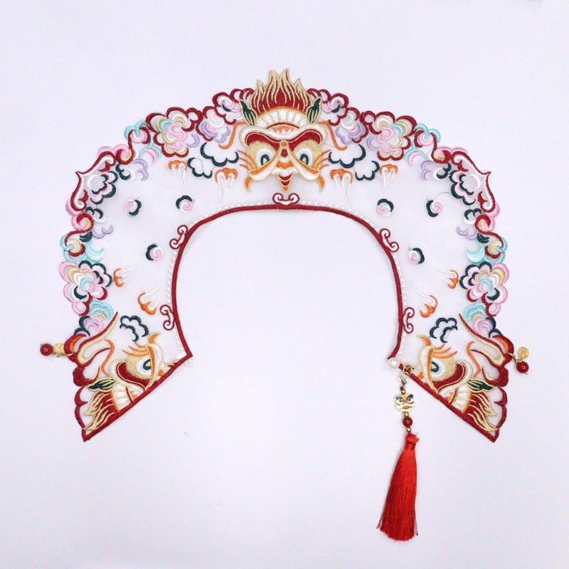 Cat Hanfu accessories - cloud collar, lion head embroidery, pet clothing with ancient style accessories, dog bib, pendant, neckwear