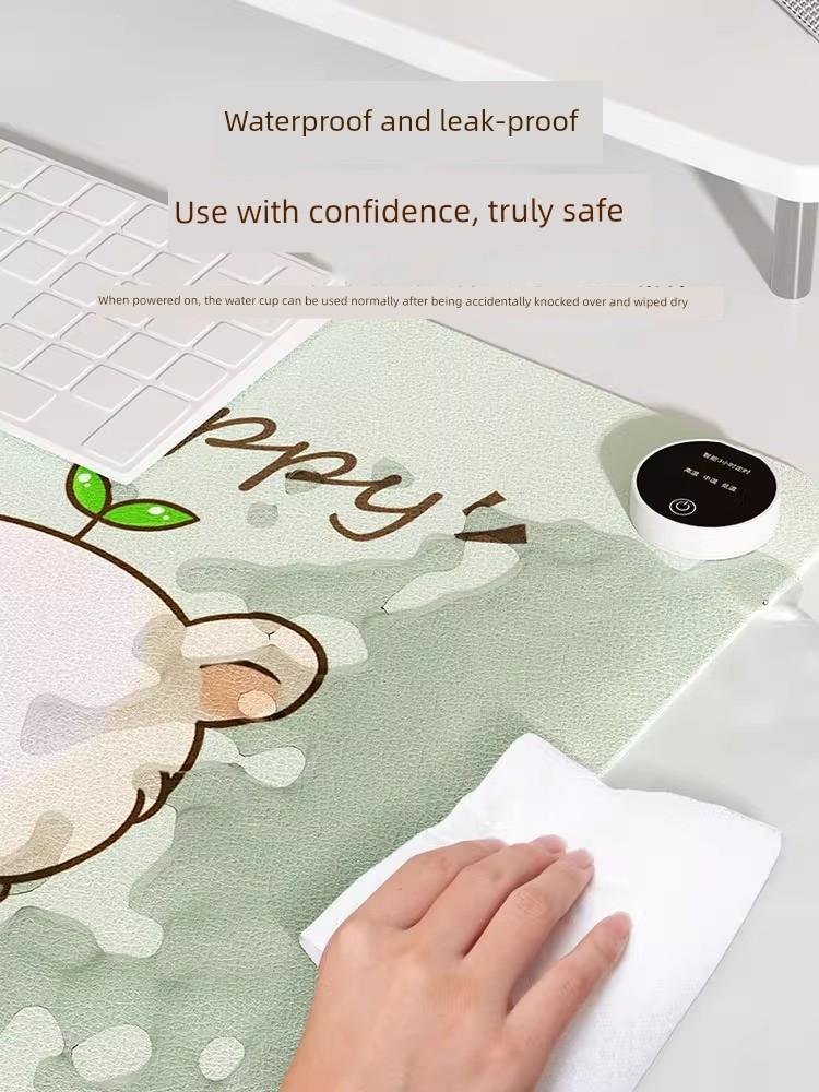 Heated Mouse Pad, Extra Large Electric Heating Winter Desk Warmer Pad, Office Desktop Student Desk Homework Hand Warmer Pad