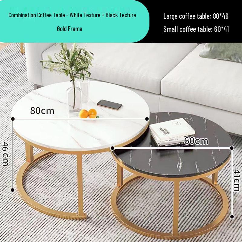 Round Light Luxury Coffee Table for Small Living Spaces