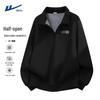 Men's Heavyweight Fleece Half-Zip Stand-Collar Sweatshirt