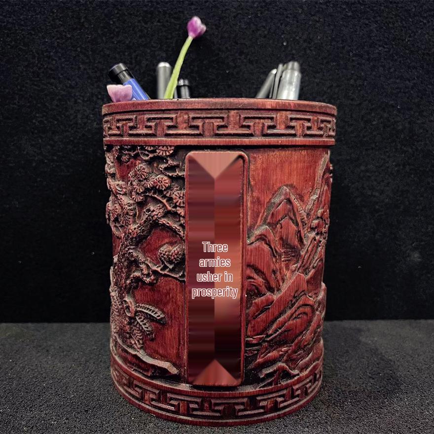 Bamboo Multifunctional Pen Holder - Creative Desk Ornament for Students and Business Gifts