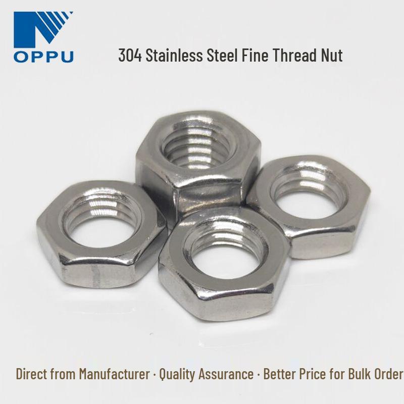 304 Stainless Steel Fine Thread Hexagon Thin Nut