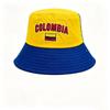 Men's Bucket Hat Lightweight Breathable Fabric Adjustable Fit Outdoor Sun Protection Hat with Embroidered Text and Flag Design
