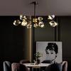 Nordic All-copper Molecular Long Crystal Chandelier Light Luxury Creative Post-modern Atmosphere Living Room LED Pendant Lights