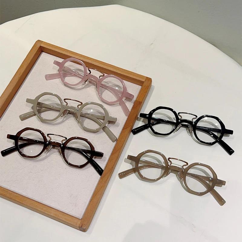 Vintage Round Glasses Men Fashion Punk Blue Light Blocking Optical Frames Women  New Trendy Brand Design Eyeglasses