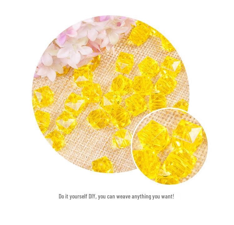 8-12mm Transparent Acrylic Square Loose Beads for DIY Beading Crafts