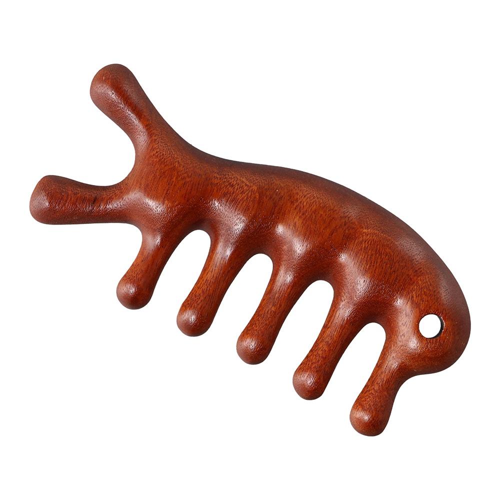 Reflexology Hair Care Meridian Scrapping Wood Comb Hair Comb Scalp Massage Tool Wooden Massage Comb