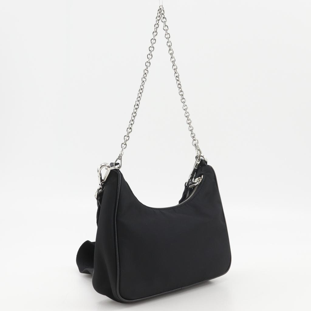 PRADA Re-edition 2005 Re-nylon Shoulder Bag 1BH204 NERO black Nylon/Safiano Women Used