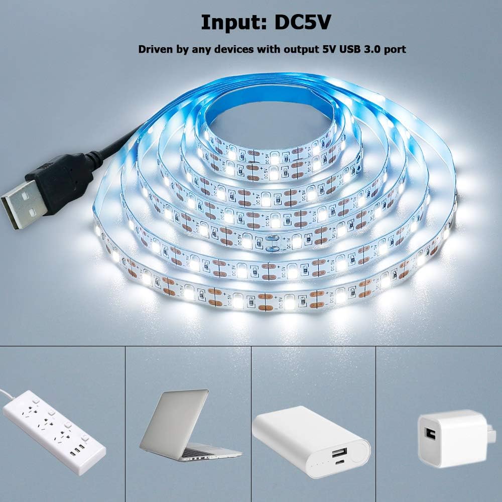 DC 5V USB LED Strips 2835 White Warm White LED Strip Light TV Background Lighting Tape Home Decor Lamp 1- 5m LED String Light
