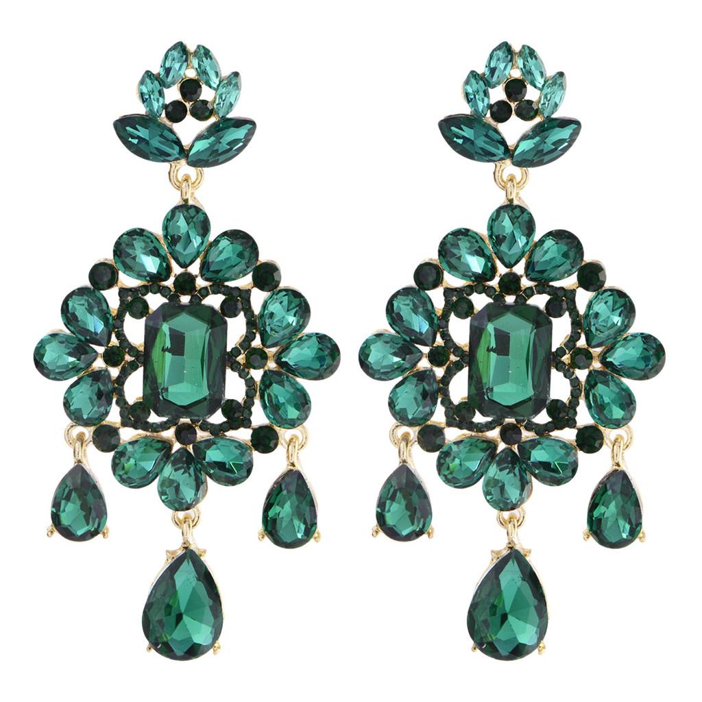 Fashion Lady Geometric Crystal Earrings With Irregular Design For Elegant Occasions