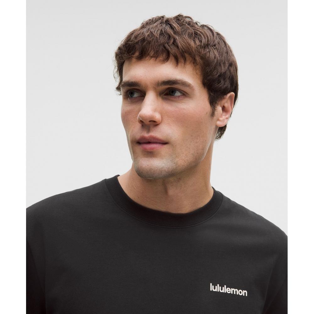 Lululemon HeavyweighT CoTTon Jersey T shirT  Wordmark Black