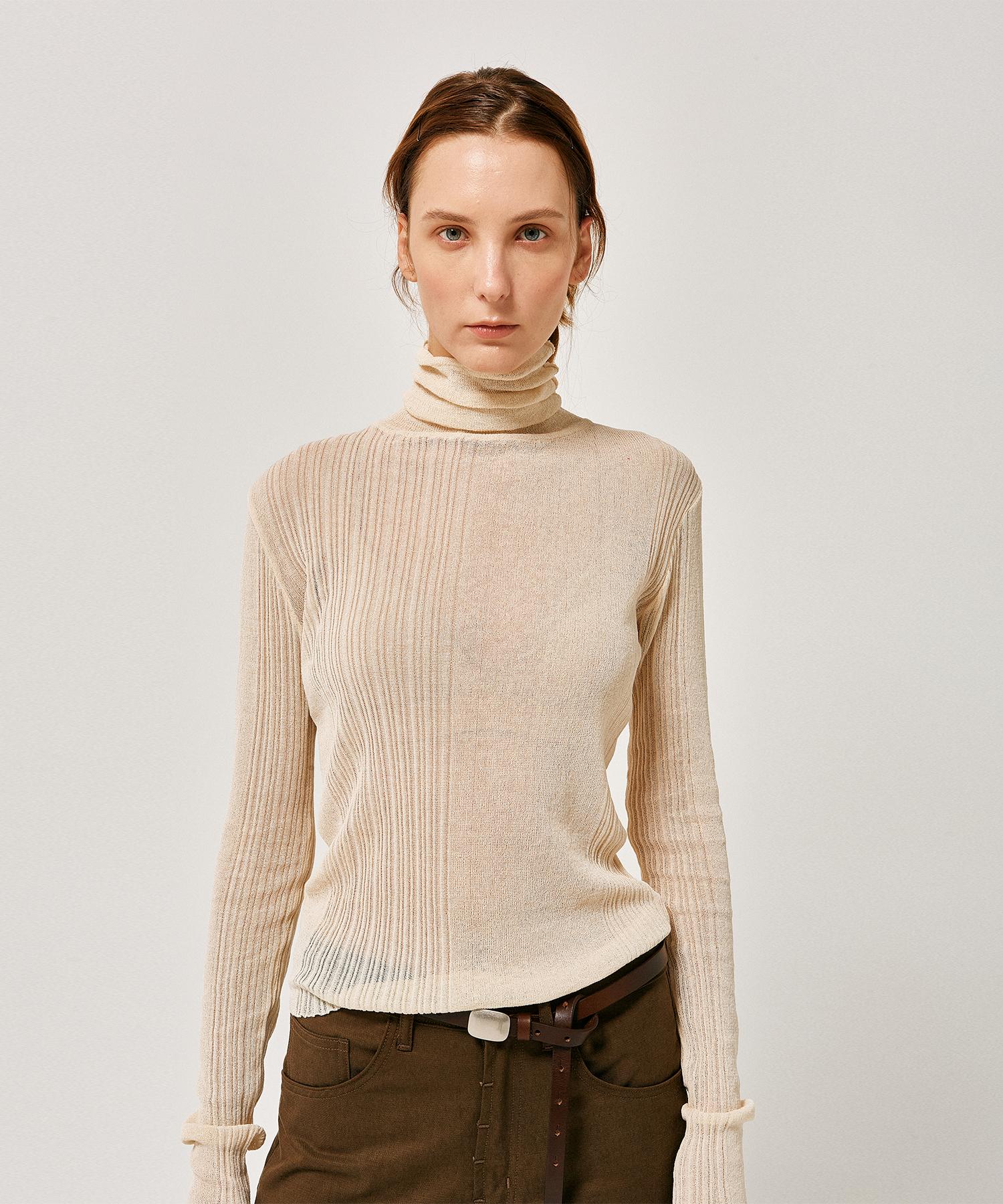 Label Archive W Eli Rib Turtleneck Ivory Ivory/One Size
