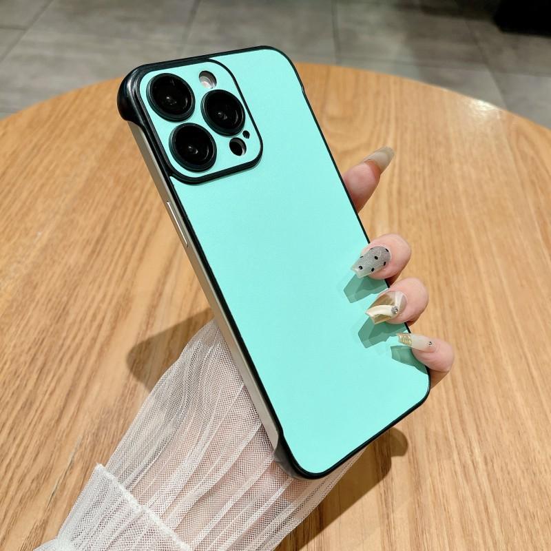 

Dopamine Borderless Suitable 16promax IPhone Case 15pro Leather Lens Film Solid Color Protective iPhone 16 світло-синій колір
