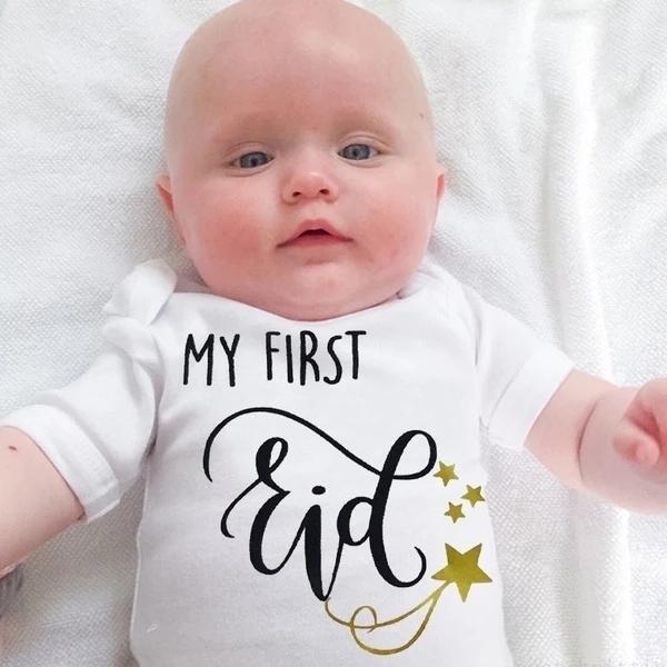My First Eid Unisex Baby Clothes Girls and Boys Casual Jumpsuits Toddler 0-24M Kids Clothes Newborn Baby Gifts