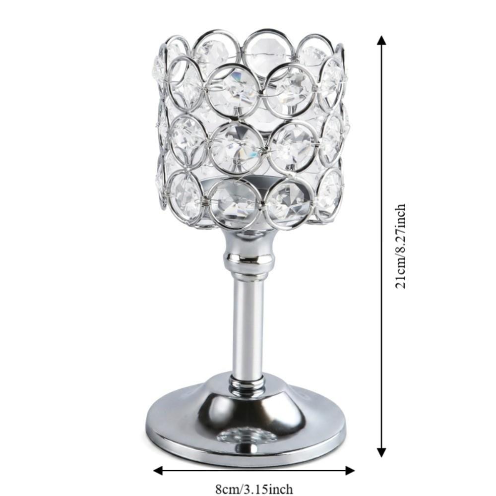 8.27x3.15in Crystal Metal Candle Holder Fireplace Home Candle Stand Household Desktop Setup