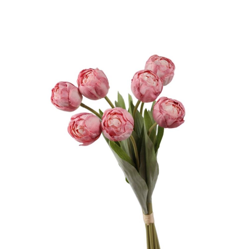 7 Köpfe Künstliche Tulpenzweige Echte Haptik Realistische Seidentulpenblume Handgefertigt Kunstblumen Hochzeitsfeier Dekor