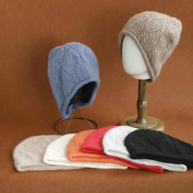 Women's Y2K Warm Autumn Winter Wool Hat Fashion Vintage Rabbit Fur Hat for Students Daily Commuting Use