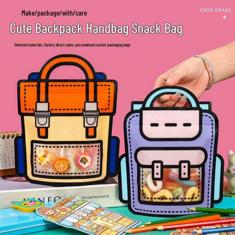 Cute Cartoon Book & Snack Gift Bag for Kids - Birthday or Children's Day Sealable Packaging