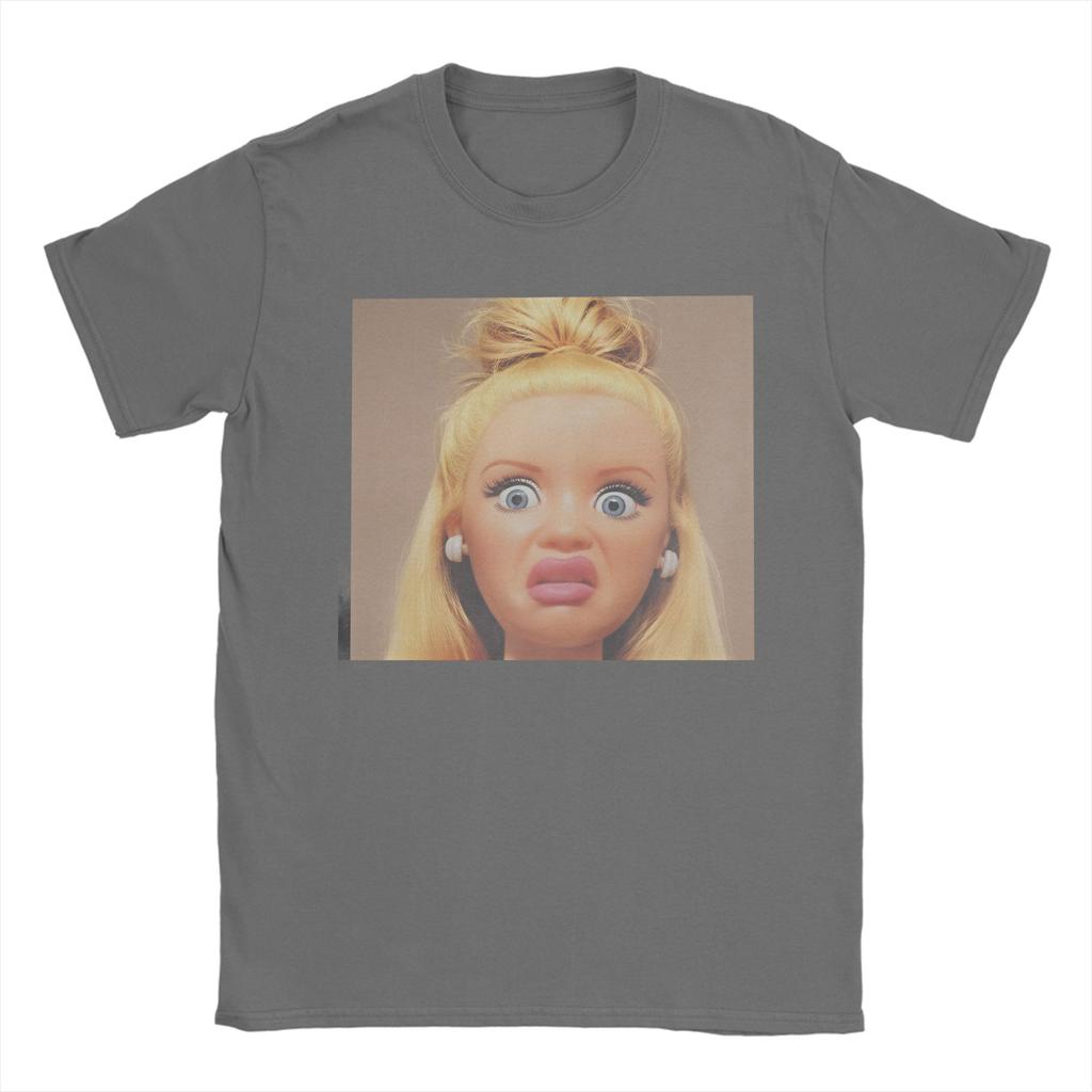 Funny Doll Print Pure Cotton T Shirt For Couple Summer  Y2K Basic TShirts ONeck Trending Tee Shirt Oversized Design Tops