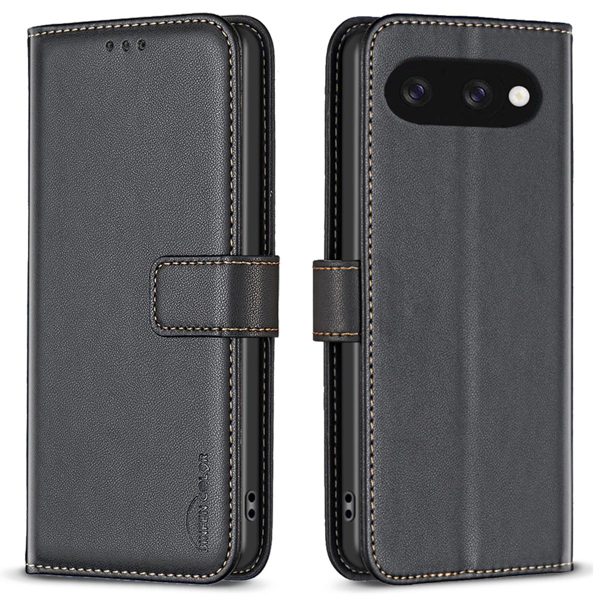 

BINFEN COLOR BF17 For Google Pixel 9a Case Wallet Folio Flip Leather Cover A