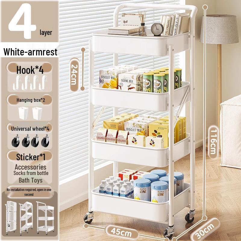 Kompaktes mehrschichtiges Lagerregal für Küche, Bad, Schlafzimmer, Bücher, Spielzeug und Snacks