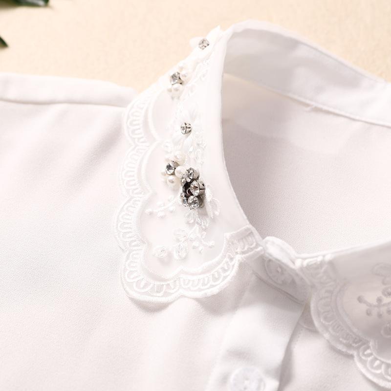 Versatile Organza Fake Collar Women'S Chiffon Fake Collar Season Sweater Decorative Collar Black And White Fake Shirt Collar