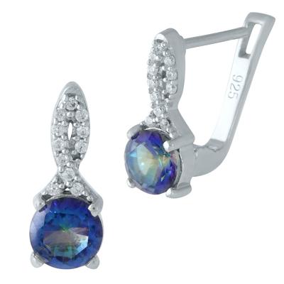 Boucles d'oreilles en argent avec topaze mystique 1.257ct (1959022)