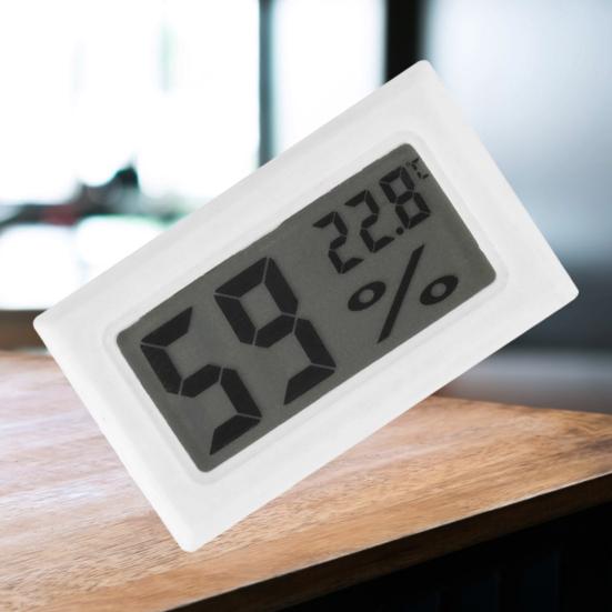 Thermo-Hygrometer Embedded Shell Digital LCD Display ABS Temperature Sensor Humidity Meter Office