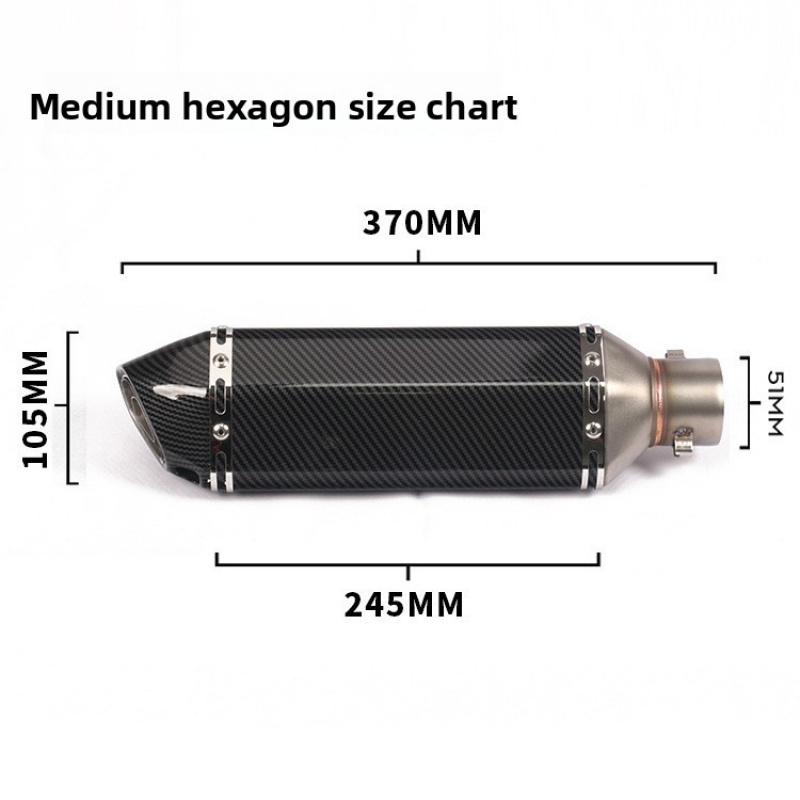 Universal Carbon Fiber Motorcycle Exhaust With DB Killer Adapter Full Accessories 51mm Slip On Escape Moto For All Motorcycles