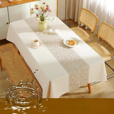 Mantel individual de algodón y lino engrosado para mesa, rectangular para el hogar, toalla para mesa de centro, impermeable, a prueba de aceite, mantel al por mayor