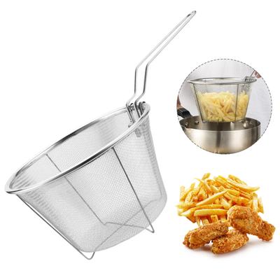 Siatka do smażenia/filtr 15/18 cm Stal nierdzewna Okrągły koszyk do odsączania warzyw i owoców Wielofunkcyjne narzędzia kuchenne do gotowania w domu