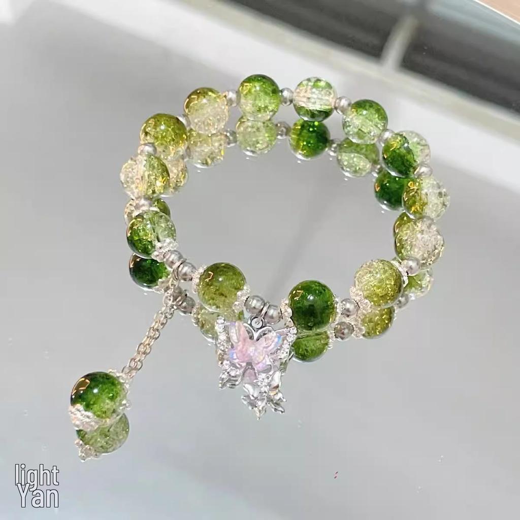 Elegant Crystal Butterfly Beaded Bracelet