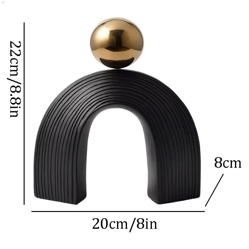 Modern Arch Sculpture, Nordic Abstract Art Figurine, Light Luxury Resin Statue for Living Room, Desktop & Office Shelf Decor