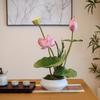 Bonsai Lotus Zen Arrangement: Elegant Artificial Flowers for Teahouse Décor