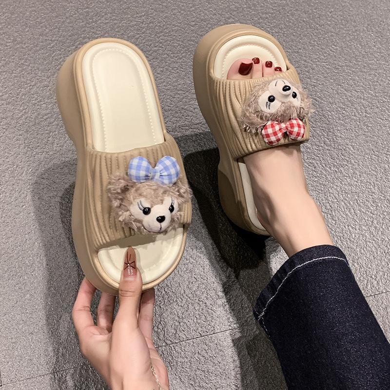 Fashion Cute Cartoon Cat Slippers for Women To Wear Spring New Small Height-increasing Cool Slippers