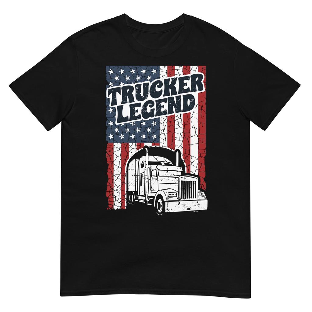 Trucker Legend T- Shirt, Truck Drivers Trucking Tunnels US Flag Unisex T- Shirt