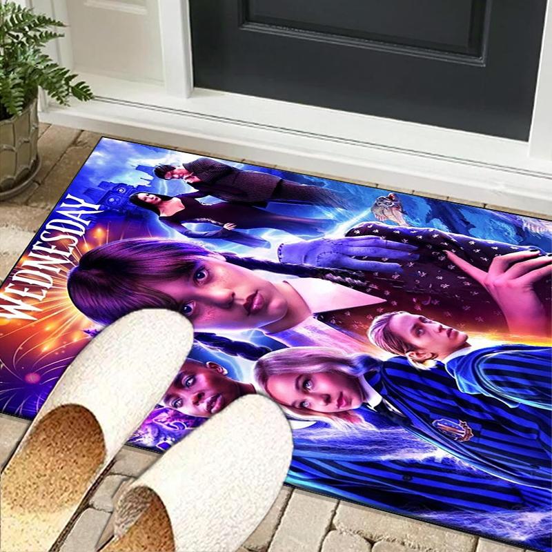 Wednes-day Gothic Family Reunion Office Rug Chair Mat, Game Carpet, Suitable for Front Door, Bedroom, Living Room, Desk, Holiday Gift
