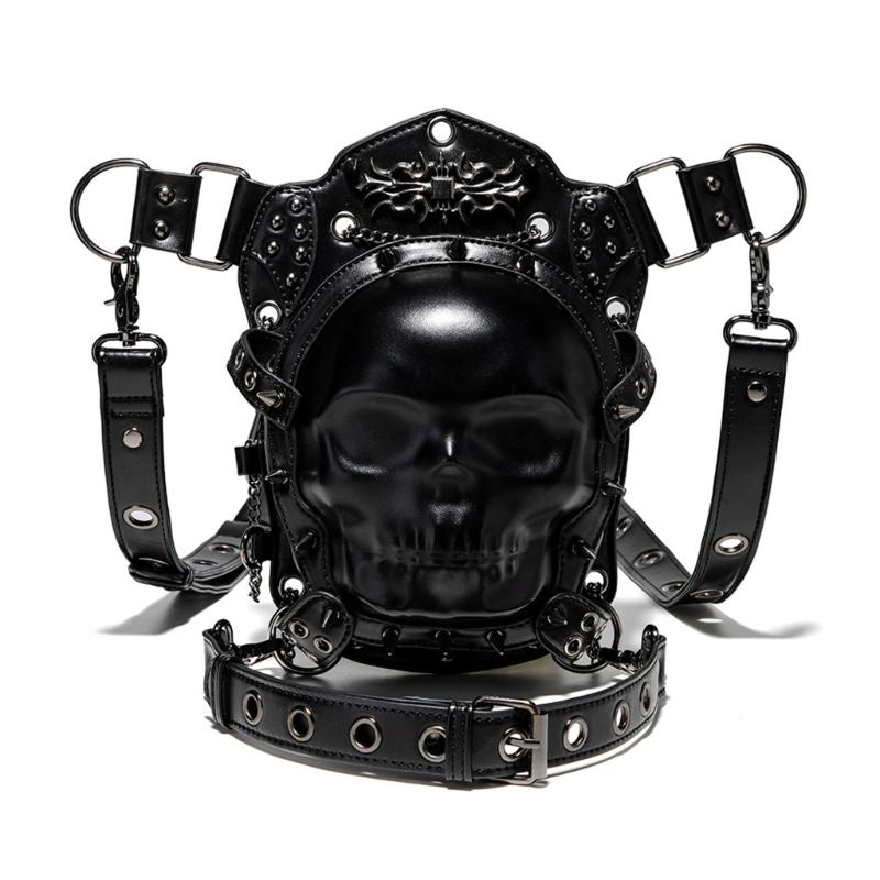 Bauchtasche Steampunk Punk Rock Mehrweg-Tragestil Rucksack Brusttasche Beintaschen Holstertasche Umhängetasche