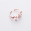 Korean New Exquisite Crystal Temperament Ring Sweet French Elegant Flower Opening Ring Female Jewelry
