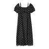 Large size women's Hepburn style polka dot dress 2026 summer waist thin elegant long skirt 254771