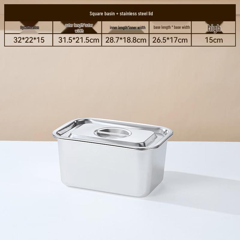 Food Grade Stainless Steel Deep Rectangular Tray