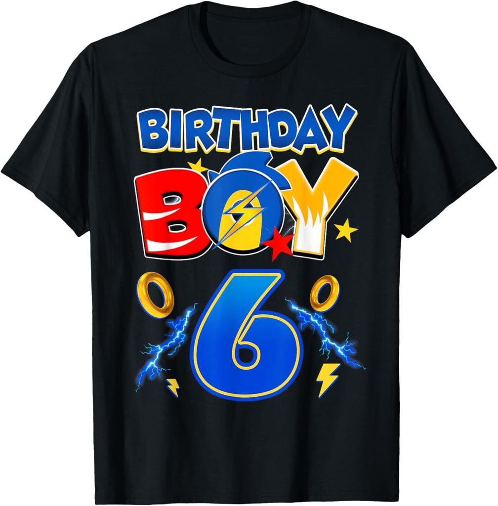 Birthday Boy 6th Matching Hedgehog Party Decorations T-Shirt
