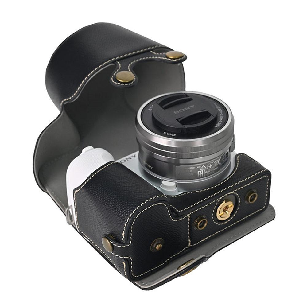 Custodia Borsa per Fotocamera in Ecopelle con Stampa Palmare ZVE10II per Sony ZVE10 Mark II M2 ZVE10II Copertura Apertura Batteria Con Cinturino