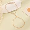 Kinitial Exquisite and fashionable laser plated palm chain Bracelet with ring Chain Hand chain gave her an anniversary gift