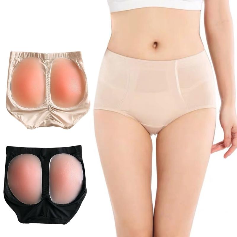 Womens False Buttock Briefs with Removable Silicone Pads Butt Lifter Padded Panties Hip Enhancer Underwear Shapewear