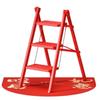 Four-Step Portable A-Frame Household Ladder - Red, Multifunctional & Foldable for Housewarming Gifts