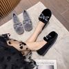 T5 Mao Mao Shoes Women's Winter Round Head Thick-soled Warm Cotton Shoes Large Size One Pedal Doudou Single Shoes